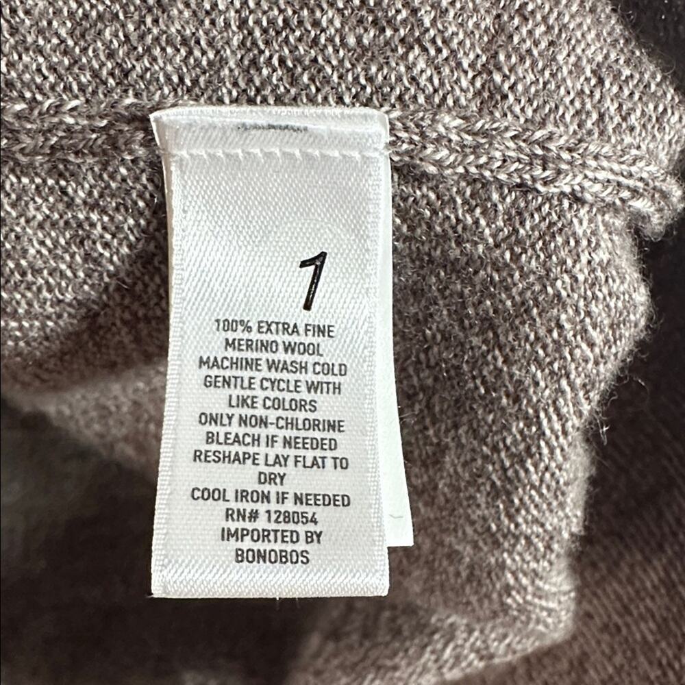 NEW Bonobos Merino Wool Crewneck Sweater Taupe Brown Mens XL Normcore Minimalist - Picture 6 of 6